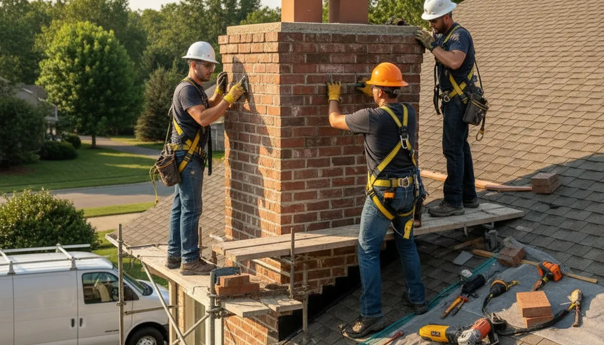 Seattle chimney repair service for masonry cracks and leak damage on a local home