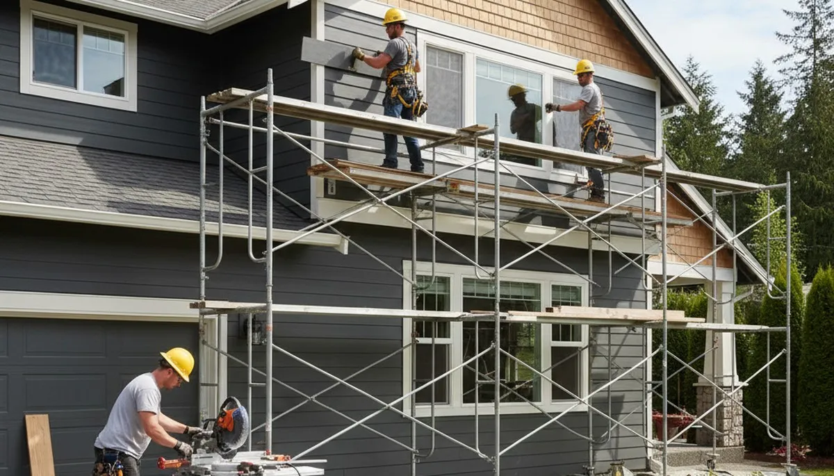 Vinyl siding installation for Seattle, WA home exterior by professional siding contractors