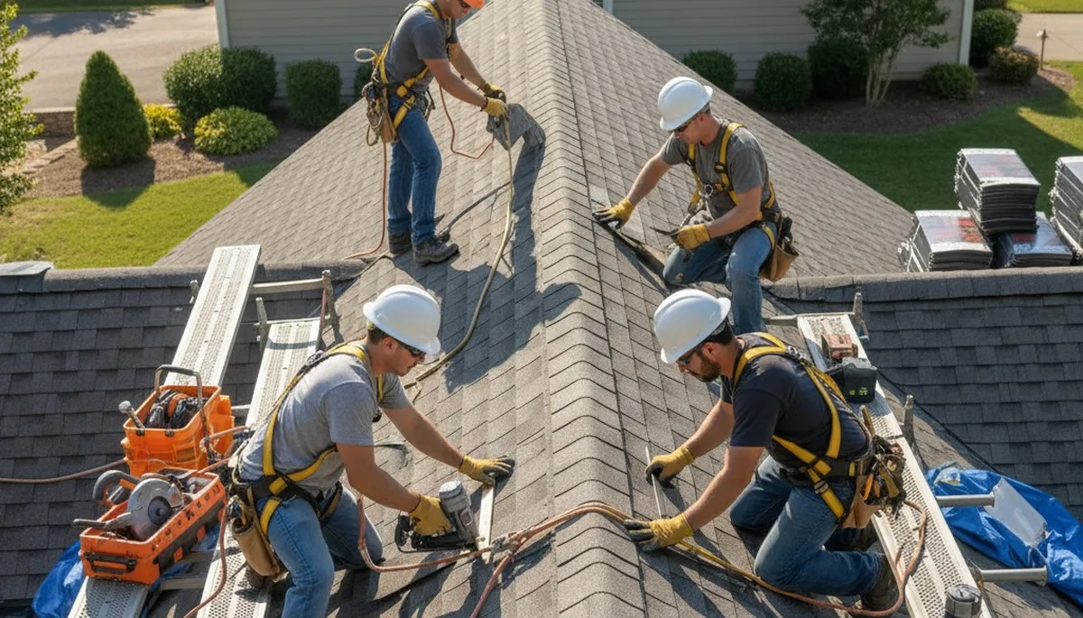 Seattle, WA siding repair crew inspecting roof damage for FX Remodeling & Exteriors